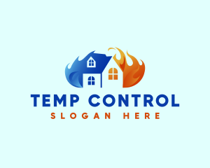 Thermostat - Flaming Fire Cooling Thermostat logo design