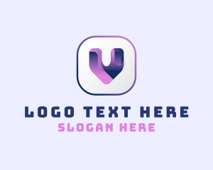 Gaming - Tech App Letter V logo design