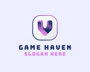 Gaming - Tech App Letter V logo design