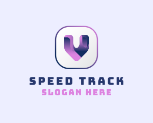 Telecom - Tech App Letter V logo design