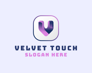 Tech App Letter V logo design