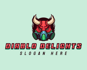 Diablo - Gas Mask Demon logo design