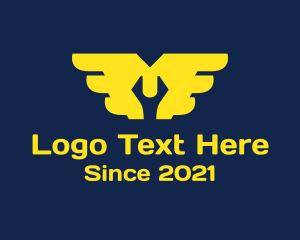 Yellow - Mechanic Wrench  Wings logo design