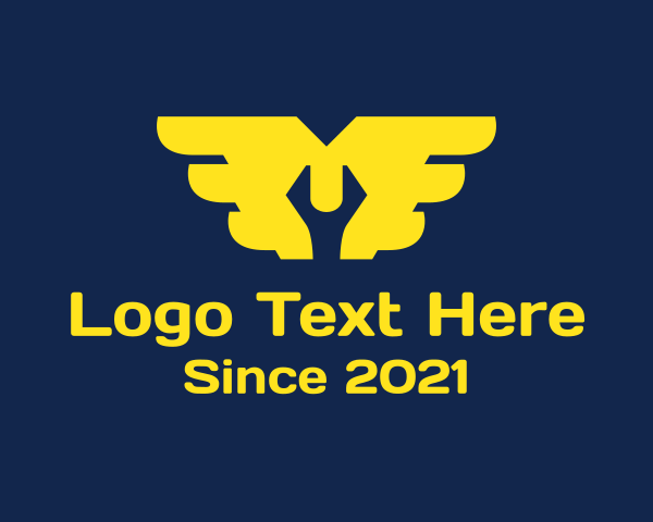 Auto - Mechanic Wrench  Wings logo design