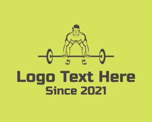 Training - Power Lifter Man logo design