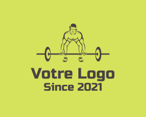 Gym - Power Lifter Man logo design