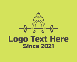 Fitness - Power Lifter Man logo design