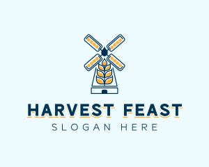 Agricultural Windmill Farming logo design