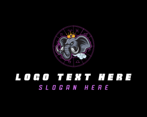 Tusk - Monster Elephant King logo design