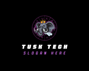 Tusk - Monster Elephant King logo design