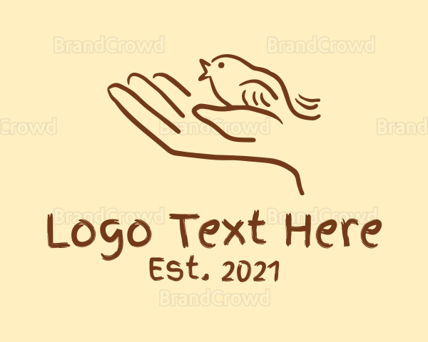 Minimalist Hand Bird Logo