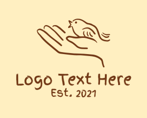 Line Art - Minimalist Hand Bird logo design