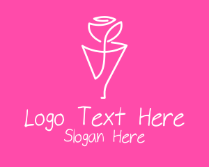Valentines - Rose Line Art logo design