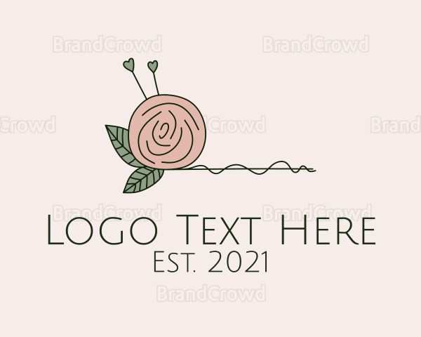 Rose Flower Yarn Ball Logo