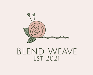 Interweave - Rose Flower Yarn Ball logo design