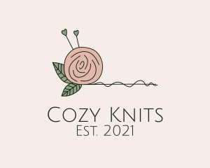 Rose Flower Yarn Ball  logo design