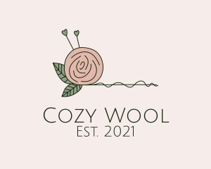 Rose Flower Yarn Ball  logo design