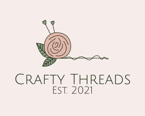 Rose Flower Yarn Ball  logo design