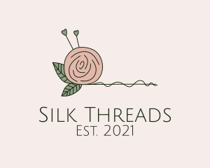 Rose Flower Yarn Ball  logo design