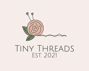 Rose Flower Yarn Ball  logo design