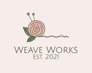 Loom - Rose Flower Yarn Ball logo design