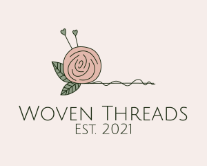 Rose Flower Yarn Ball  logo design