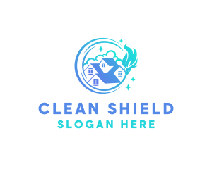 Sanitizing - House Cleaning Property logo design