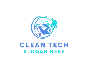 Sanitizing - House Cleaning Property logo design