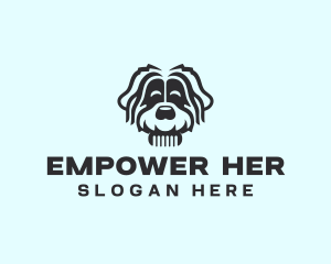 Dog Grooming Comb Logo