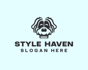 Dog Grooming Comb Logo