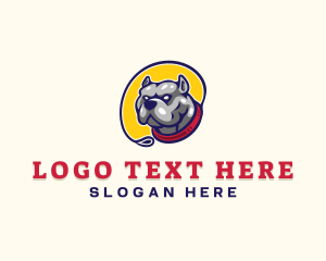 Canine - Bulldog Pet Leash logo design
