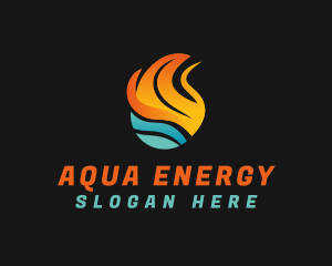 Hydropower - Heat Cool Ventilation logo design