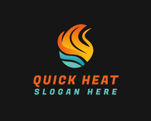 Heat Cool Ventilation logo design