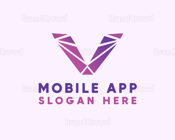 Violet Purple Letter V Logo