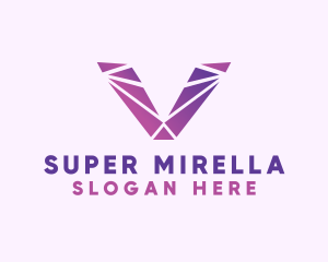Application - Violet Purple Letter V logo design