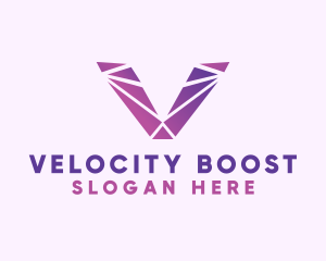 Violet Purple Letter V logo design