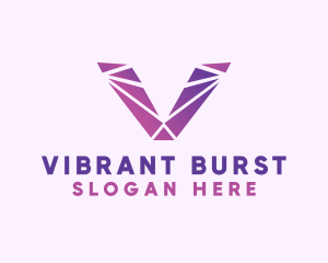 Violet Purple Letter V logo design