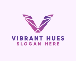 Violet Purple Letter V logo design