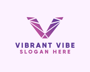 Violet Purple Letter V logo design