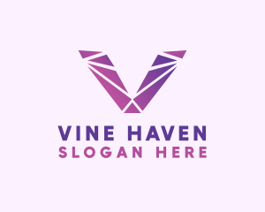 Violet Purple Letter V logo design