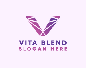 Violet Purple Letter V logo design