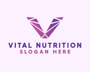 Violet Purple Letter V logo design