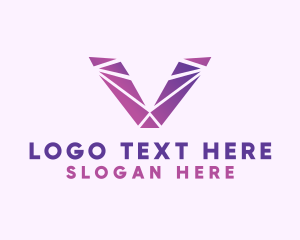 Violet Purple Letter V Logo