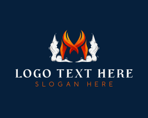 Fire - Hot Flaming Cuisine logo design