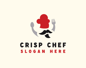 Mustache Chef Cutlery logo design