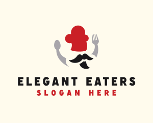 Silverware - Mustache Chef Cutlery logo design