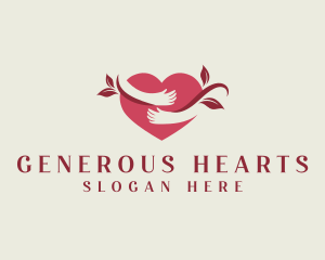 Philanthropy - Leaf Heart Hug logo design