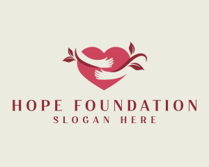 Nonprofit - Leaf Heart Hug logo design