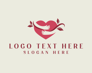 Heart - Leaf Heart Hug logo design