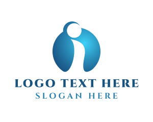 Initial - Blue Company Letter I logo design